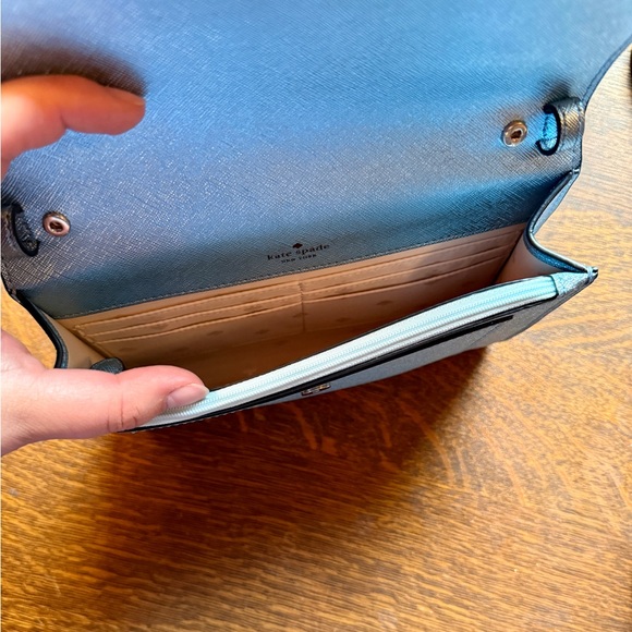 Kate Spade~Frosty Sky Tinsel Glitter Fabric Flap Crossbody - Picture 4 of 5